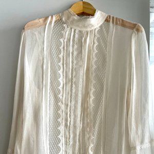 Vintage Lace and Mesh Shirt